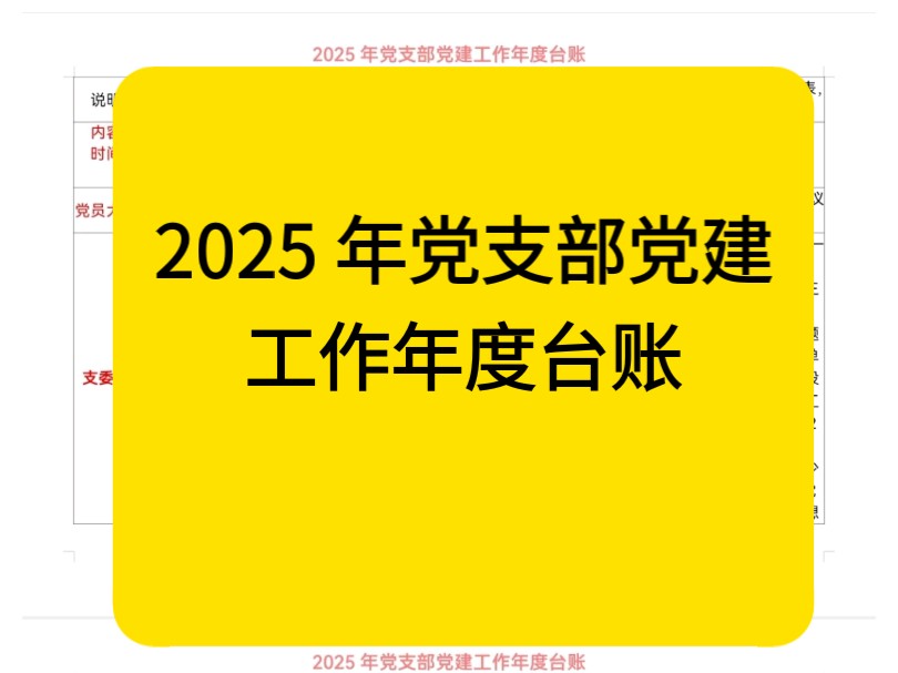 2025 年党支部党建工作年度台账哔哩哔哩bilibili