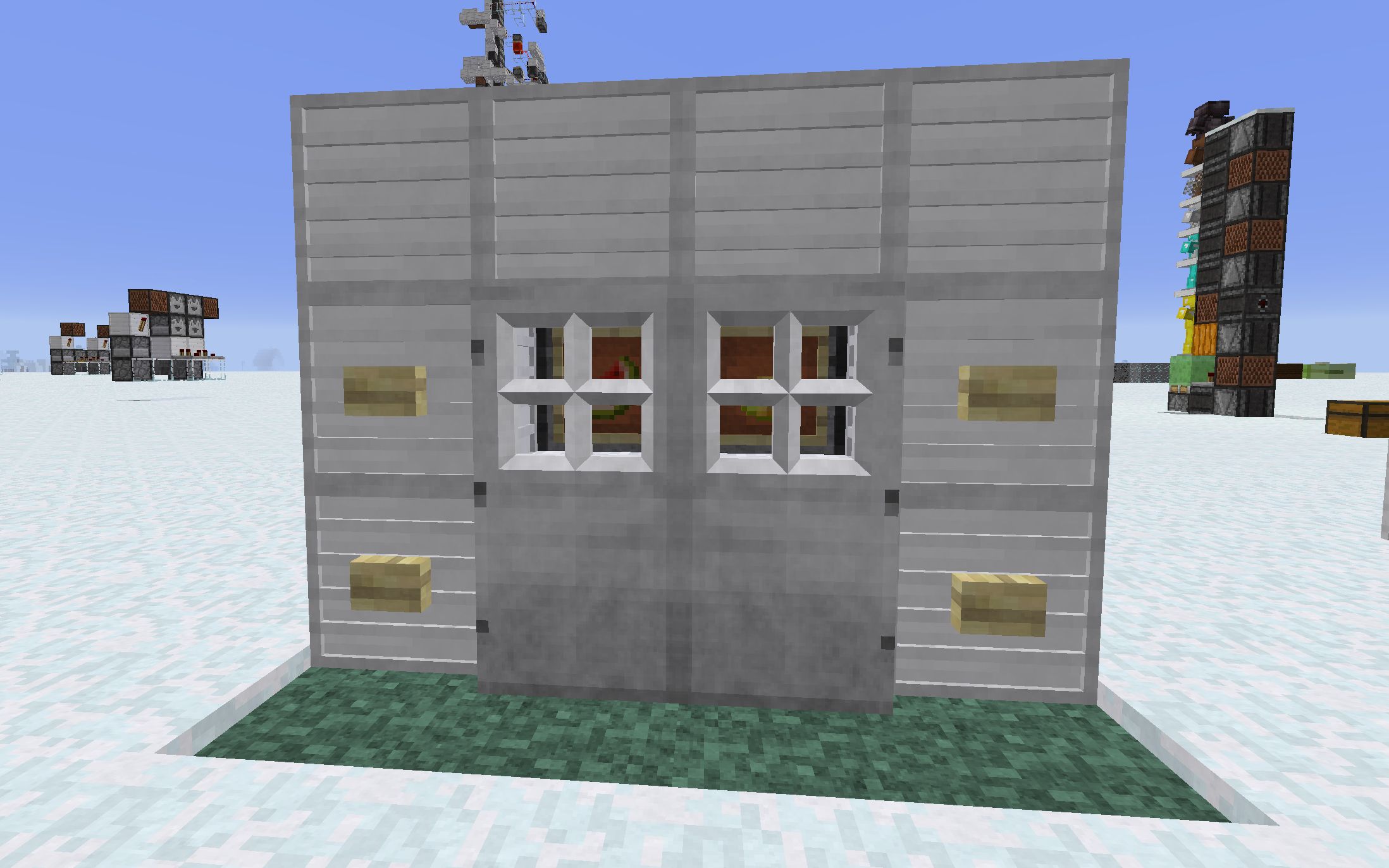 我的世界红石双开门冰箱全自动储物柜超小体积