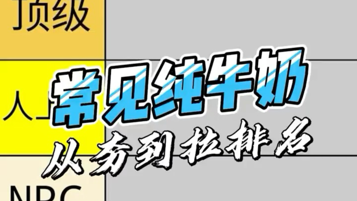 常见纯牛奶从夯到拉排名！