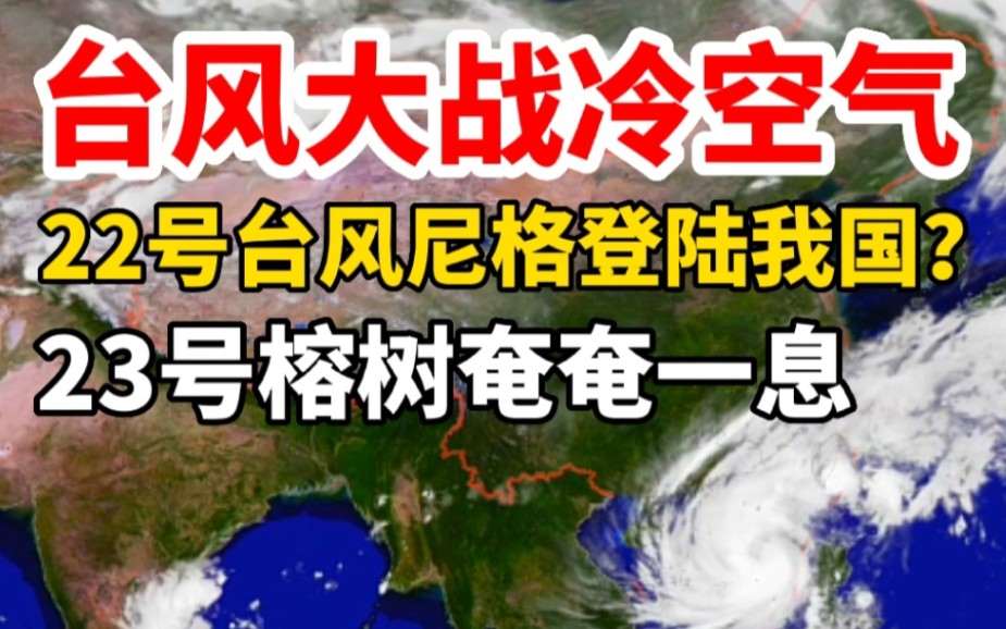 台风大战冷空气!第22号台风尼格登陆我国?23号榕树奄奄一息!哔哩哔哩bilibili