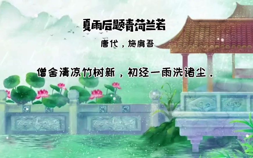 夏雨后题青荷兰若哔哩哔哩bilibili