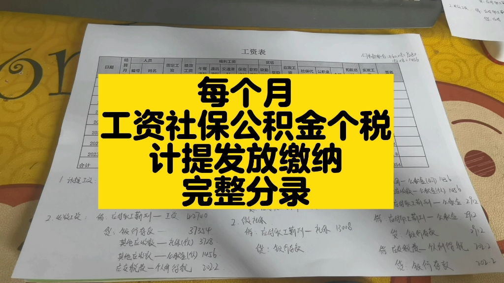 工资社保公积金个税的计提发放缴纳哔哩哔哩bilibili