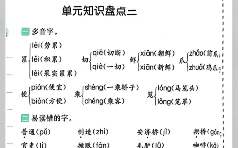 [图]三年级下册语文第三单元知识盘点