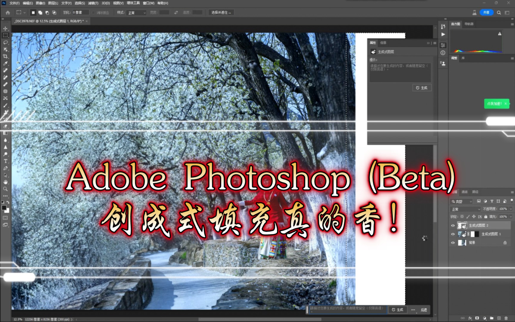 Adobe Photoshop (Beta)创成式填充真的香！