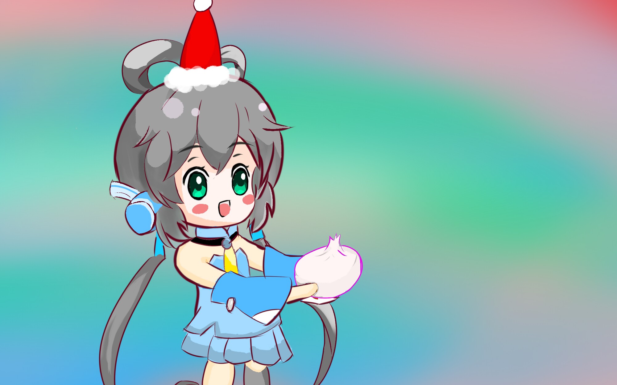 【有制作过程】圣诞节洛天依向你们问好啦～天依有唱歌哦～_哔哩哔哩