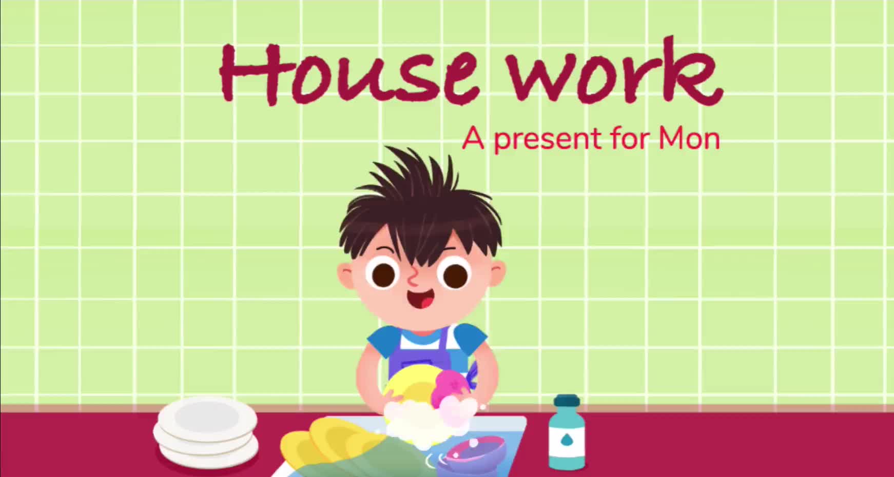 英文绘本《Housework》这是给妈妈最好的礼物哔哩哔哩bilibili