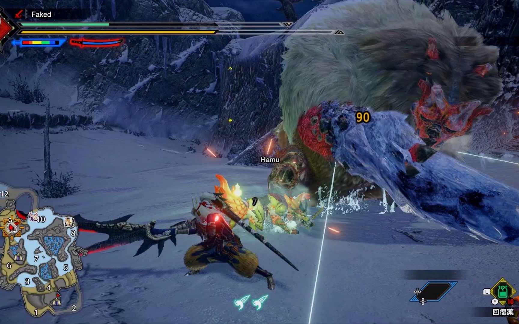 【mhrise】太刀 上位★7雪鬼兽 3分46秒 无限制【by: fakedmoon】