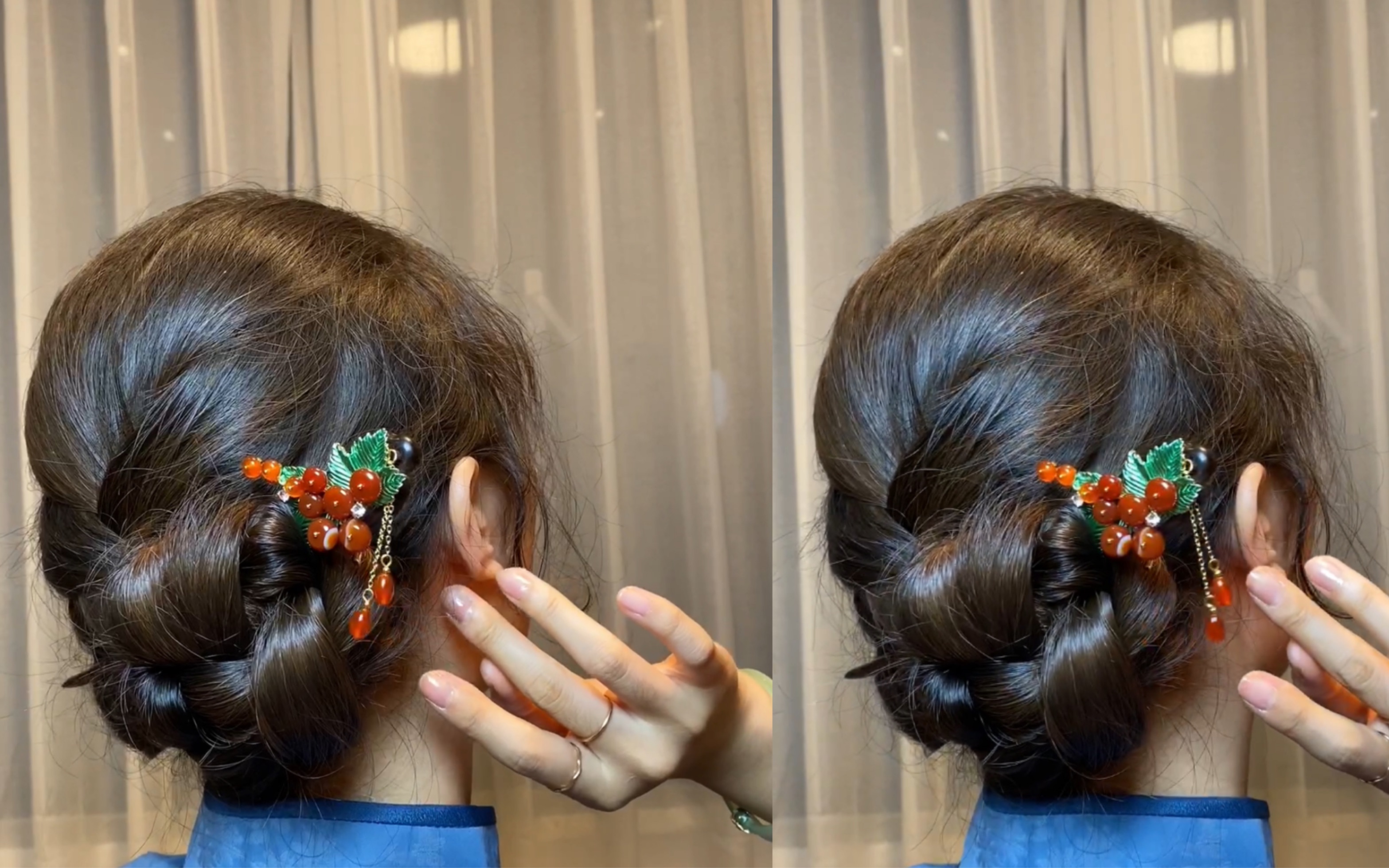 秋意|步摇发簪盘发