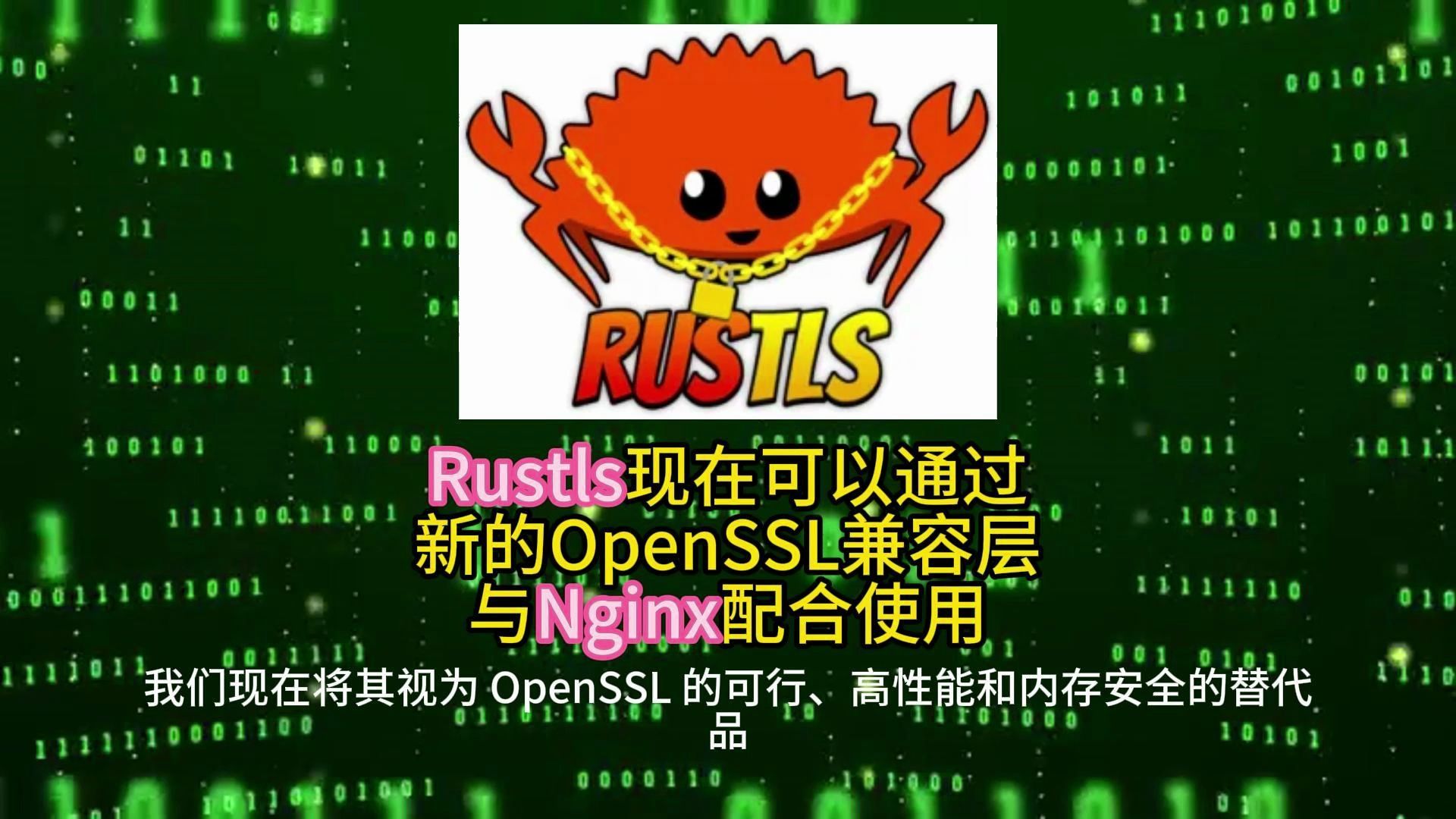 Rustls 现在可以通过新的 OpenSSL 兼容层与 Nginx 配合 2024.5.11哔哩哔哩bilibili