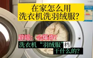 Télécharger la video: 辟谣:洗衣机洗羽绒服会爆炸?专业人士分享：在家用洗衣机怎么洗?拒绝手洗，太累！