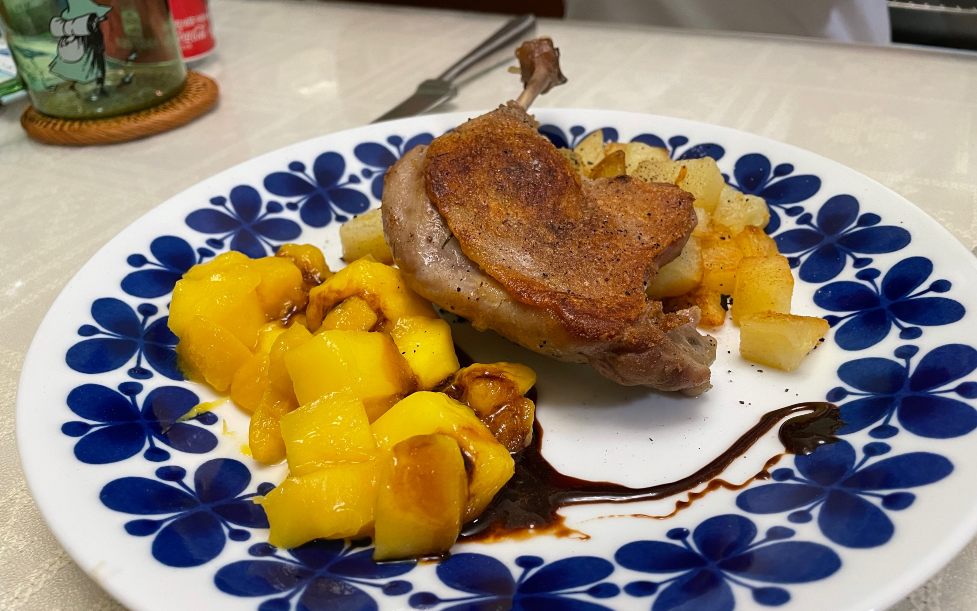 油封鸭腿 Duck Confit Mango Balsamic Glaze Duck Fat Roasted Potatoes 𐟦† 𐟥�Ÿ唥“”哩哔哩bilibili