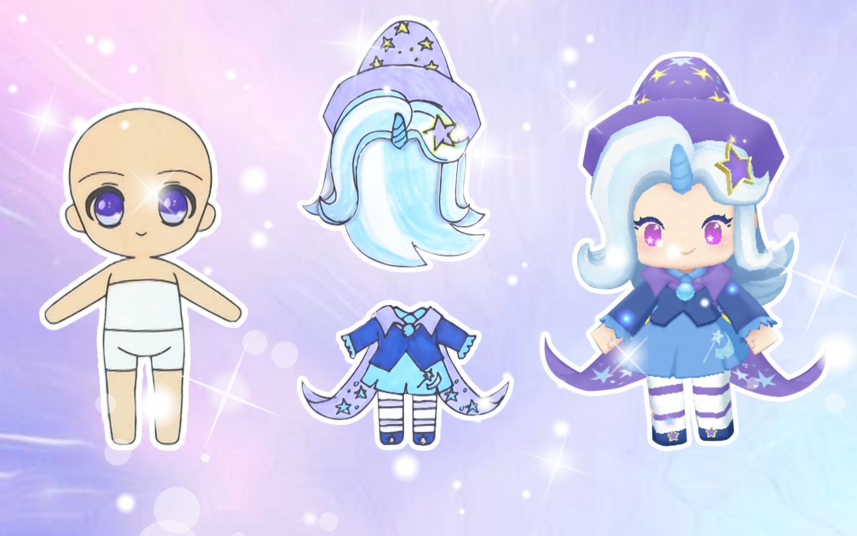 手工纸娃娃玩具:纸娃娃装扮,《迷你世界》特丽克西装扮