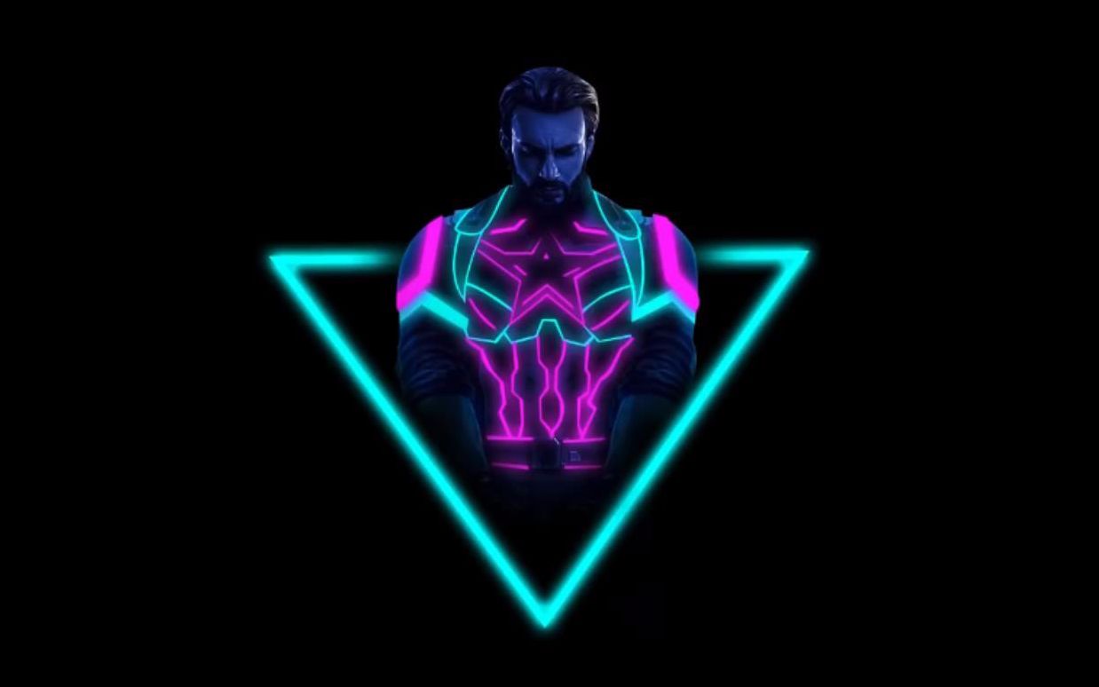 创建霓虹人物发光效果美国队长海报ps教学教程