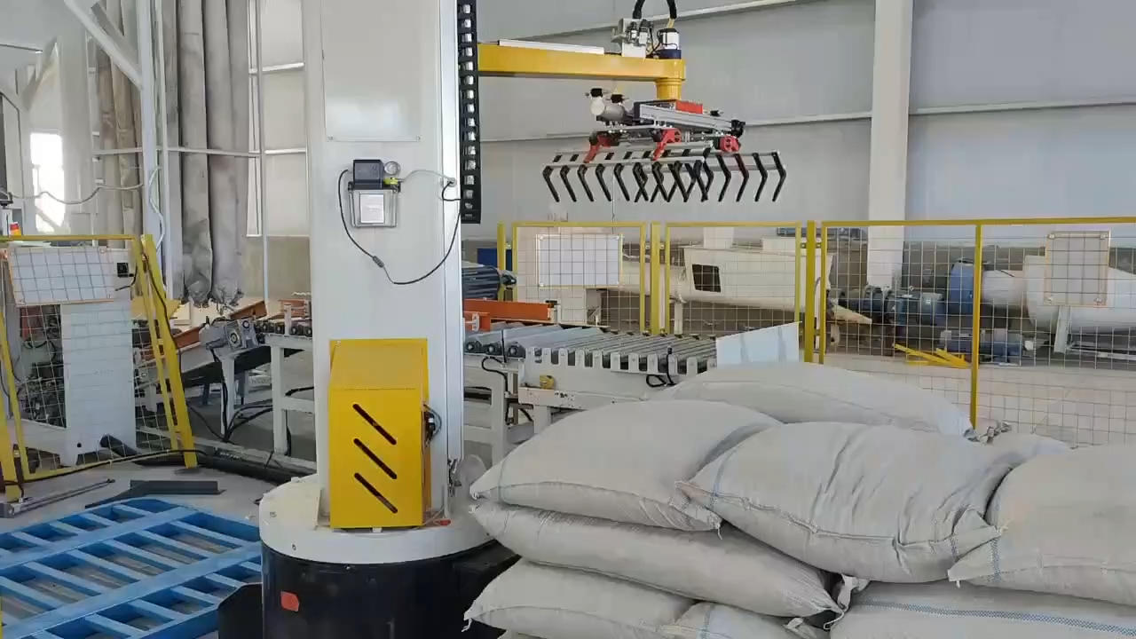 砂浆钙粉石粉立柱码垛机器人码垛机械手工业机器人