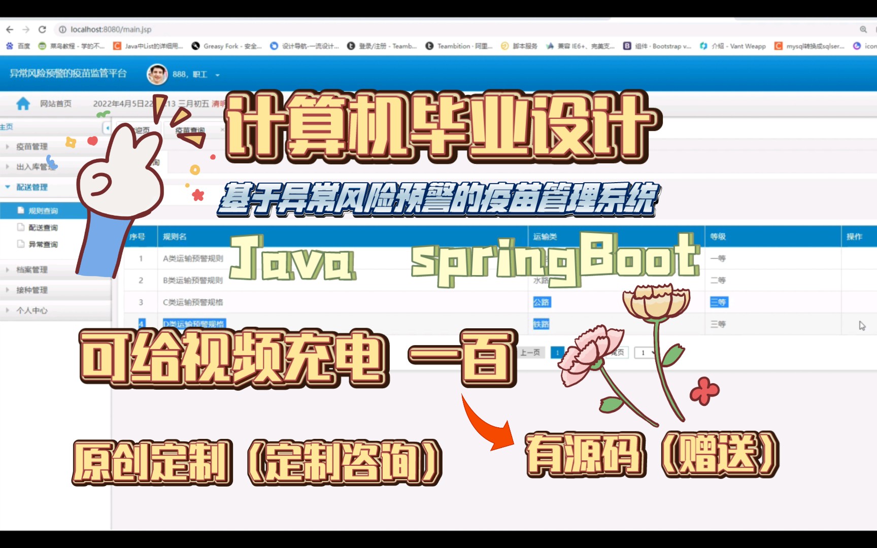 [计算机毕业设计Java语言] springBoot框架的基于异常风险预警的疫苗管理系统,计算机程序设计,计算机毕设,计算机软件编程开发,学习资料教程视频...