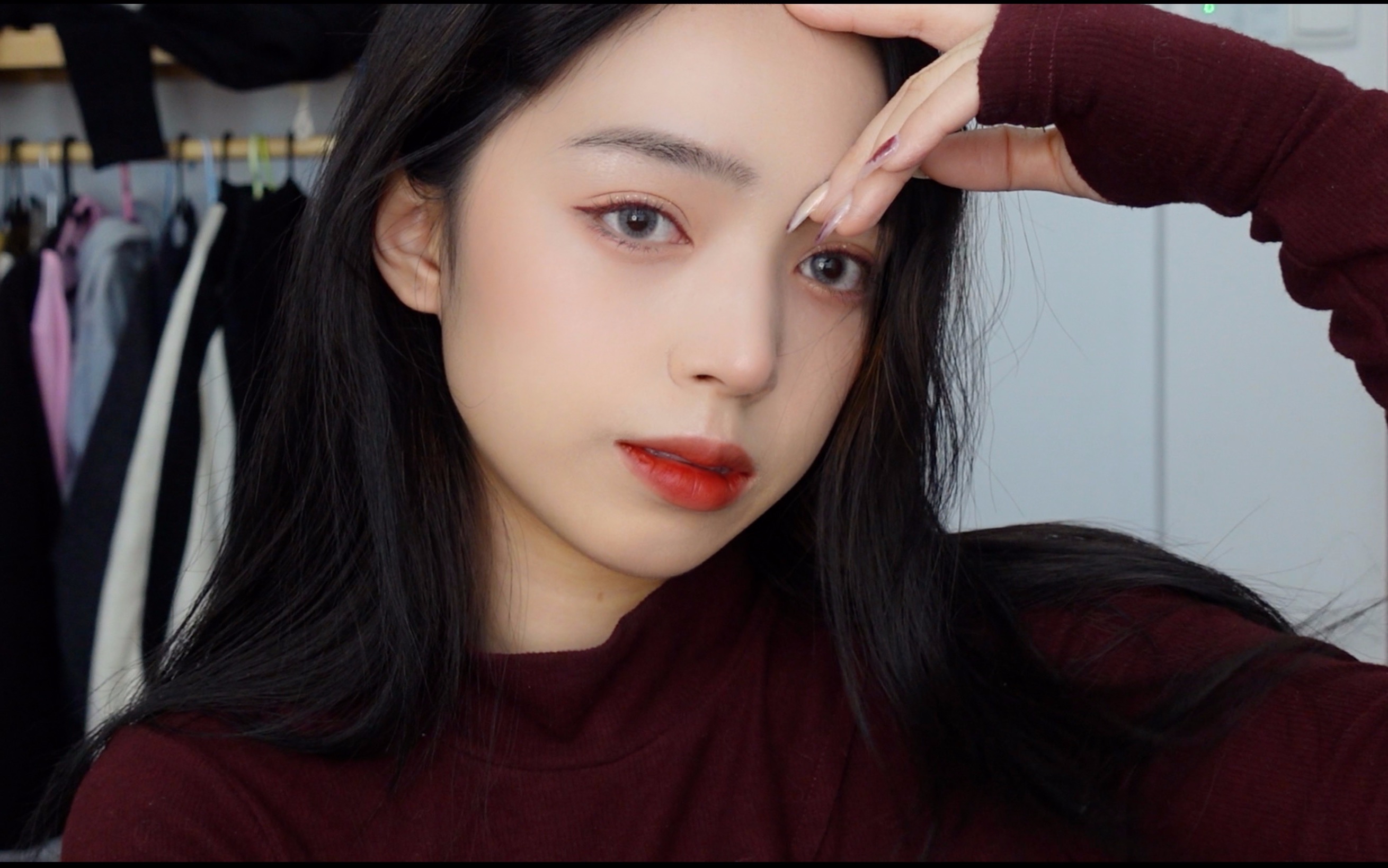 不出门也要美美的!过年元气妆容 红色系妆容分享