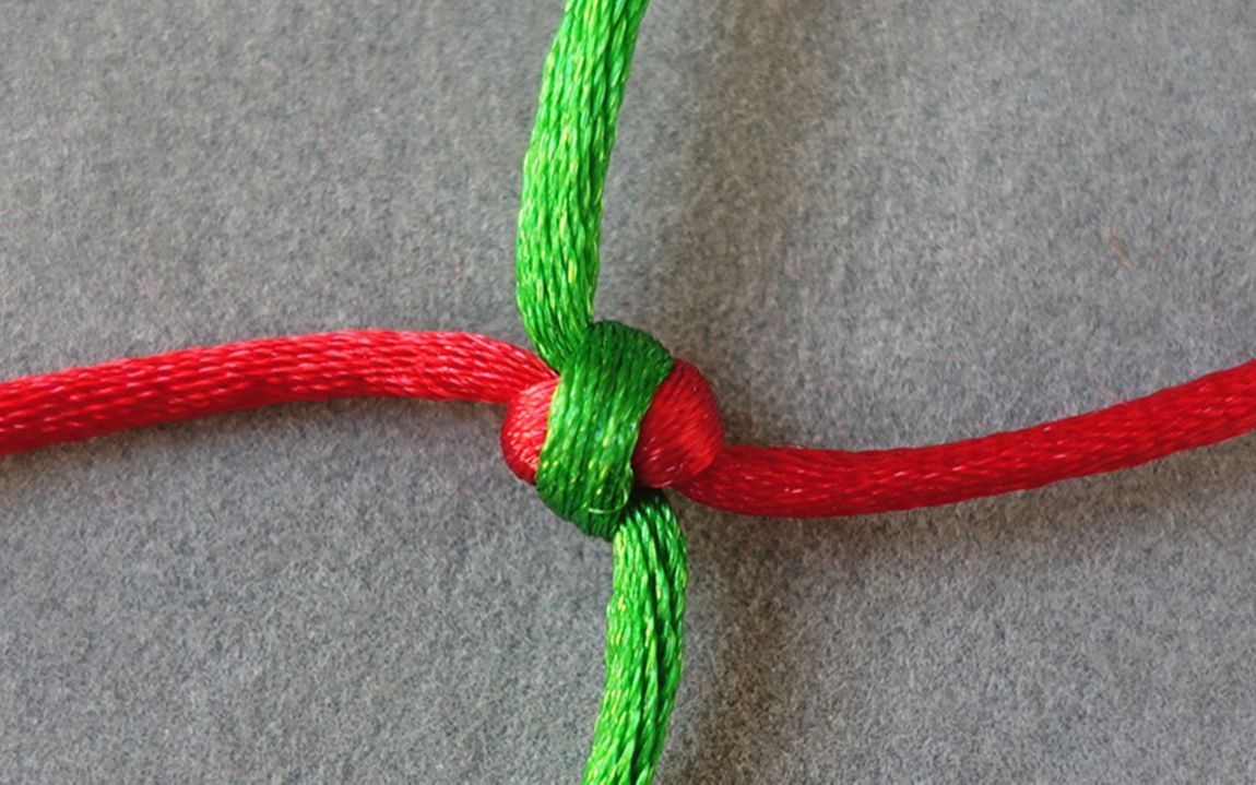 22复翼双联结~素绳记手工diy红绳教程~中国结基础绳结