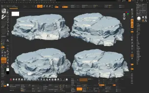 Download Video: 【ZBrush】场景模型师必须会的山石雕刻！很多人都不知道的山石细节处理方法