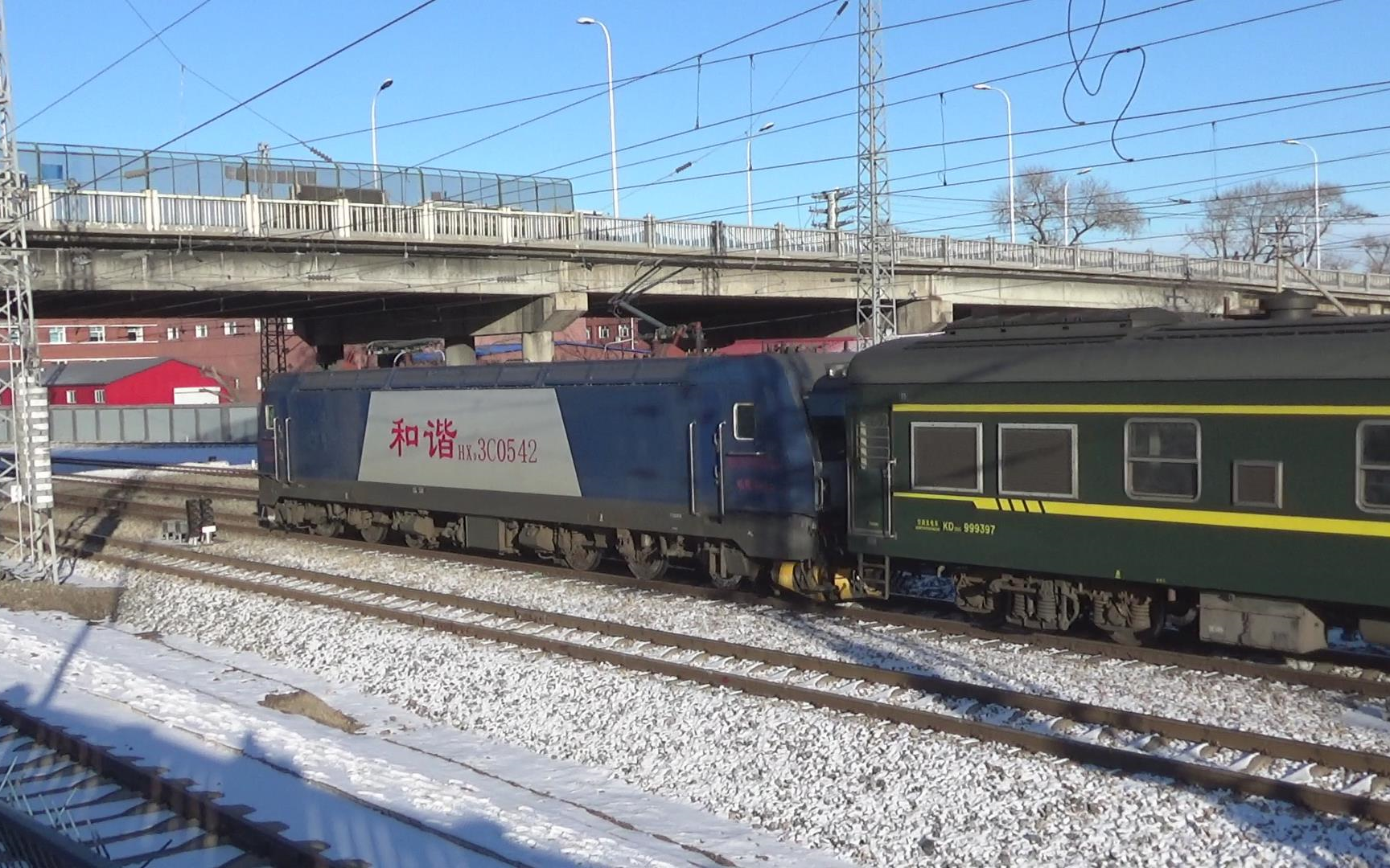 hxd3c 0542 k996次(海拉尔-成都)进平齐线齐北场 2018.11.