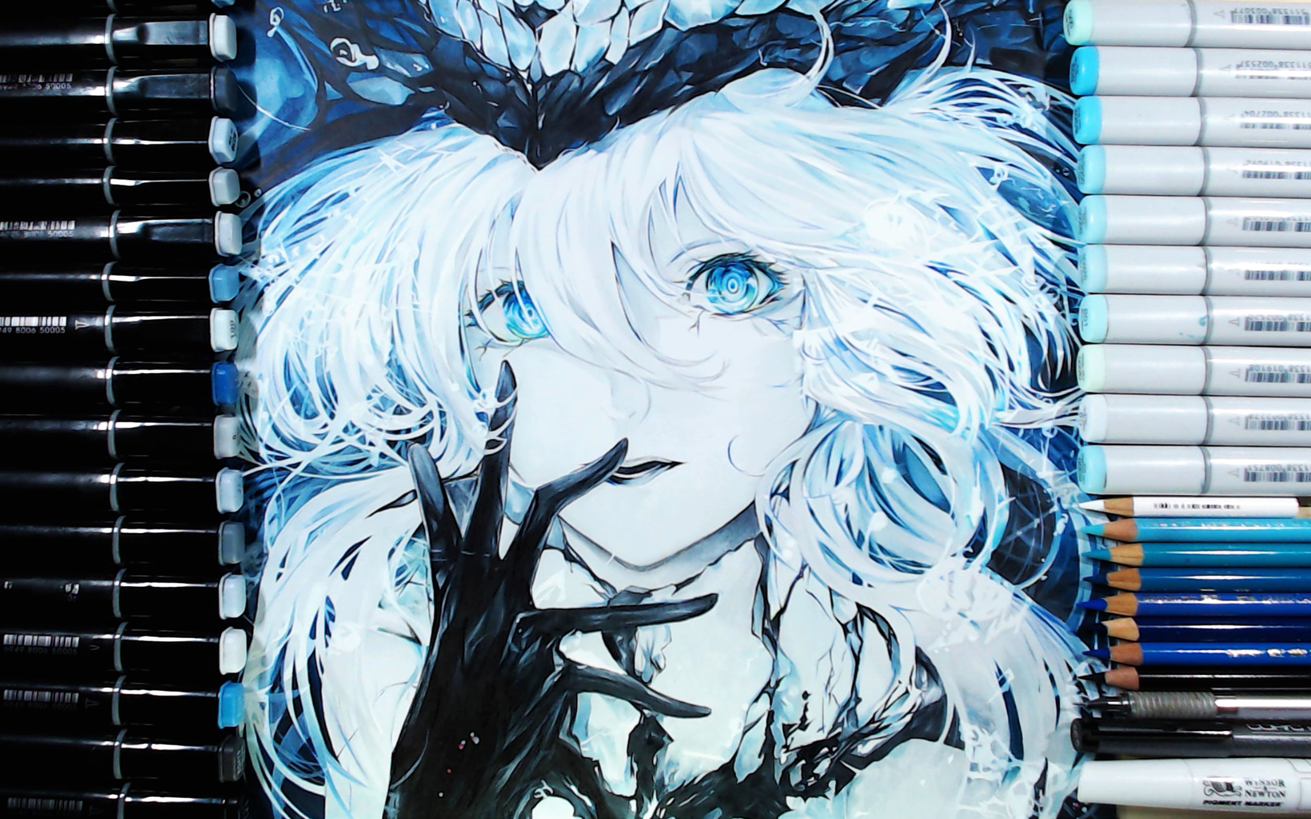 沉溺于深海中的凄美马克笔堪比板绘临摹wo酱鼋龙