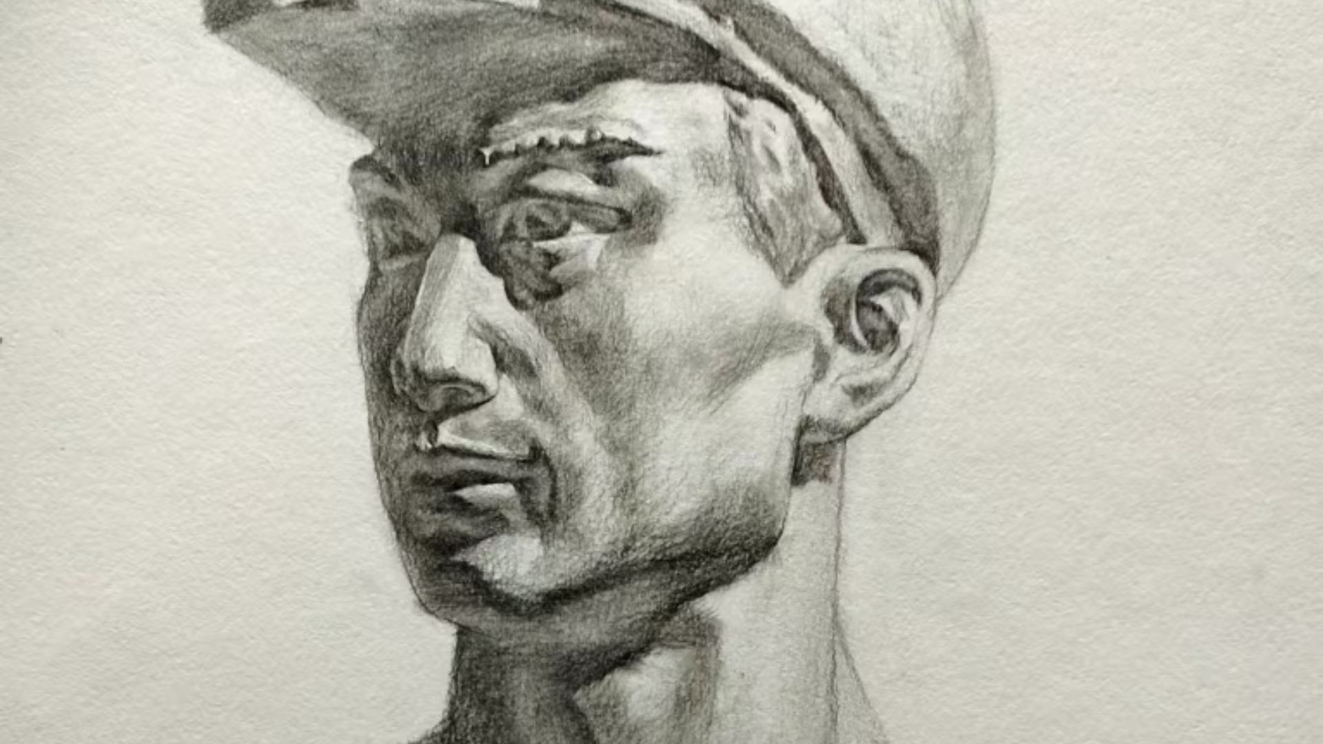 素描石膏头像中国工人4