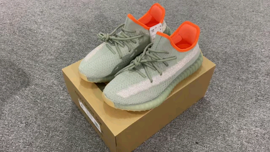 【发货实拍】adidas originals yeezy boost 350 v2 desert sage 灰橙