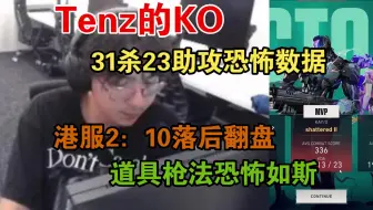 tenz的KO31杀23助攻恐怖数据，港服2-10比分落后翻盘