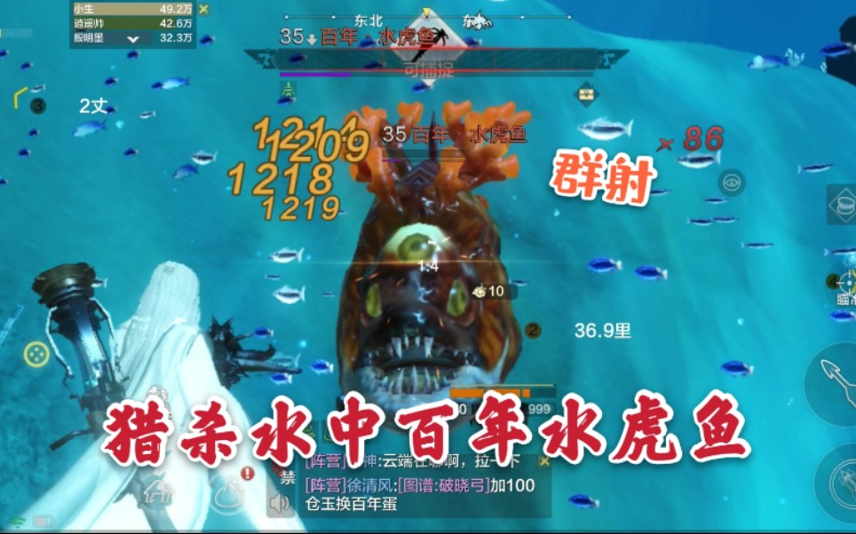 zb小生妄想山海跟氏族伙伴猎杀百年水虎鱼