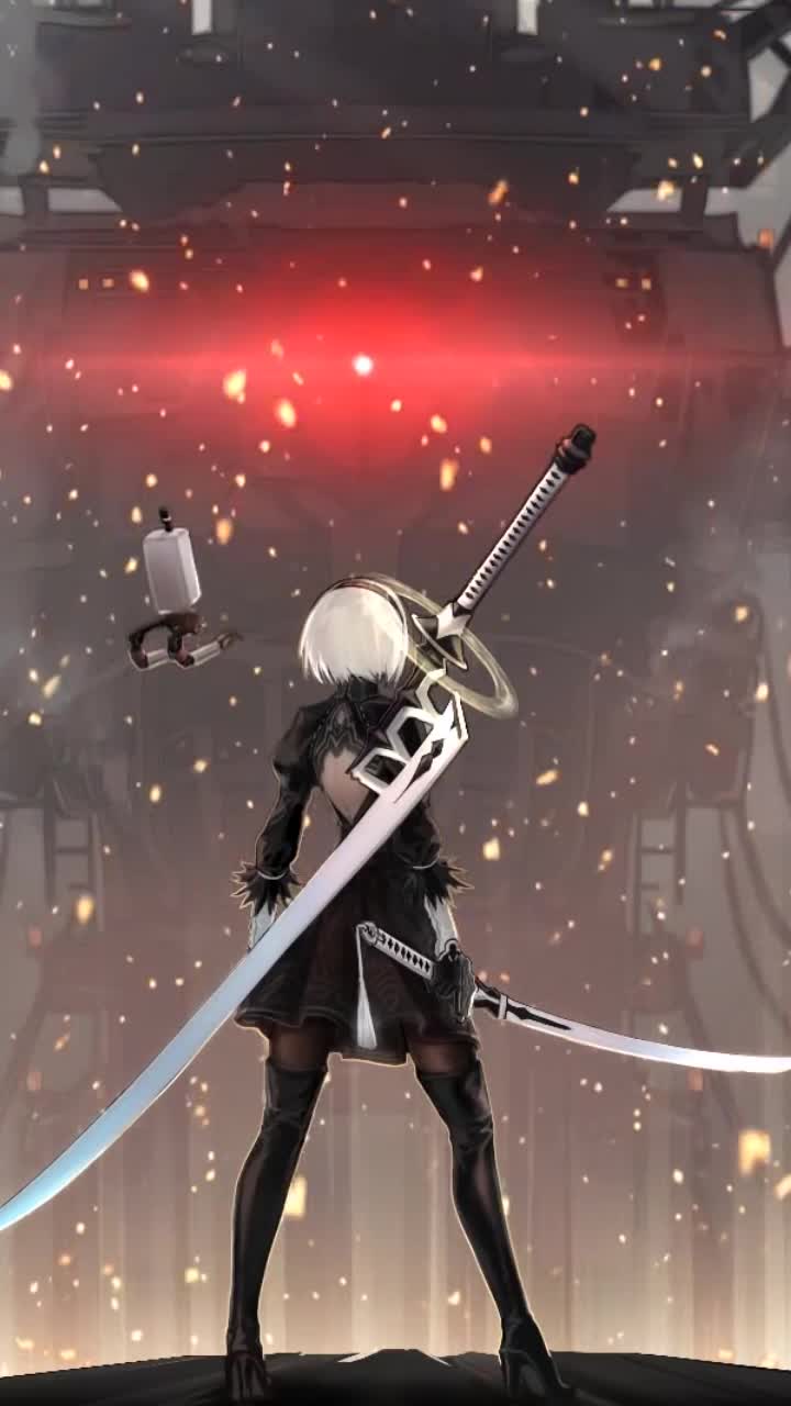 帅气游戏尼尔机械纪元2b小姐姐背影