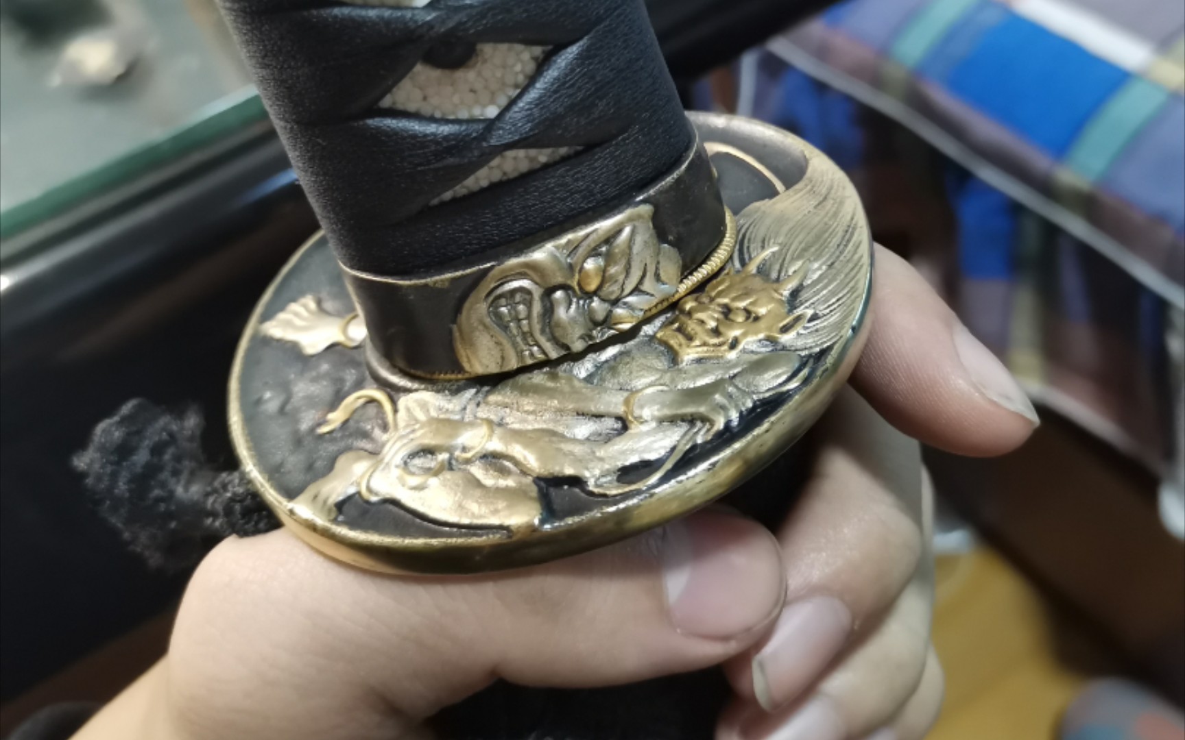 龙泉量产鎏金刀镡小细节修改