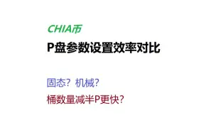 Download Video: CHIA币 不同P盘设置效率对比