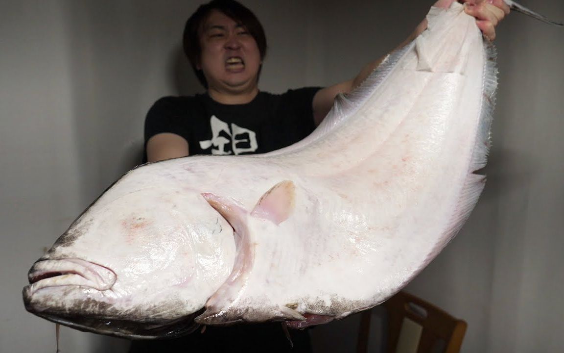 【海鲜小哥金子】终于搞到了这条怪鱼【庸鲽】【210630】_哔哩哔哩