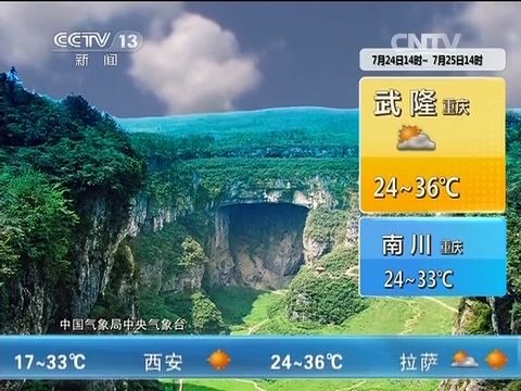 [图]2015 07 24 午间天气预报