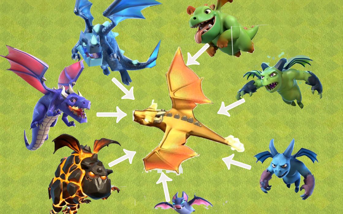 部落冲突:一条黄金龙单挑所有飞行兵种!