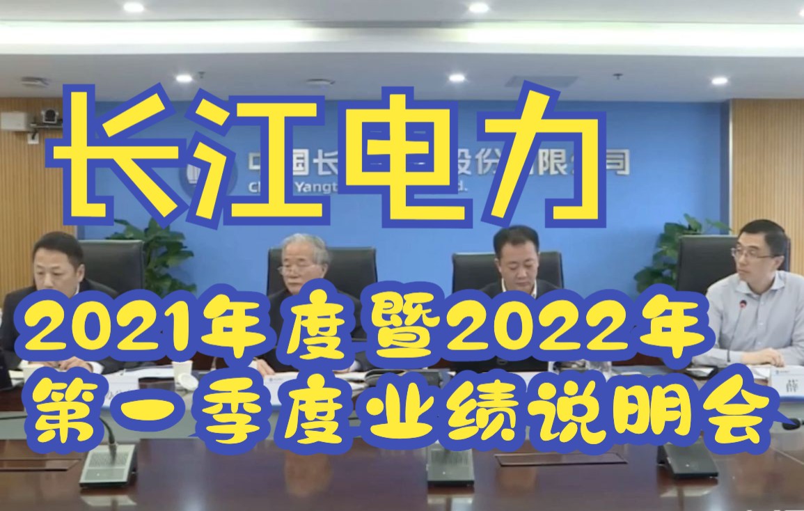 长江电力2021年度暨2022年第一季度业绩说明会哔哩哔哩bilibili