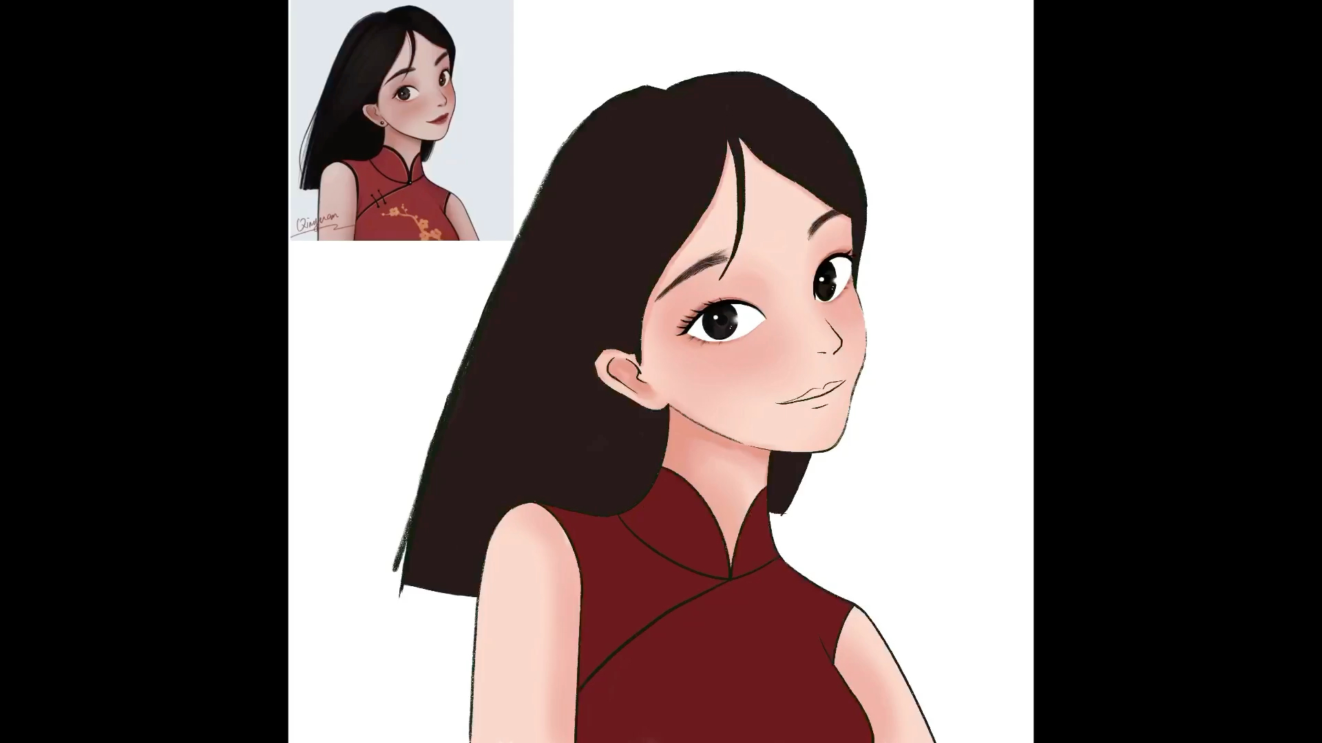 慢慢来～procreate多练习坚信我能行～临摹古风花木兰-来自沁园的圈圈