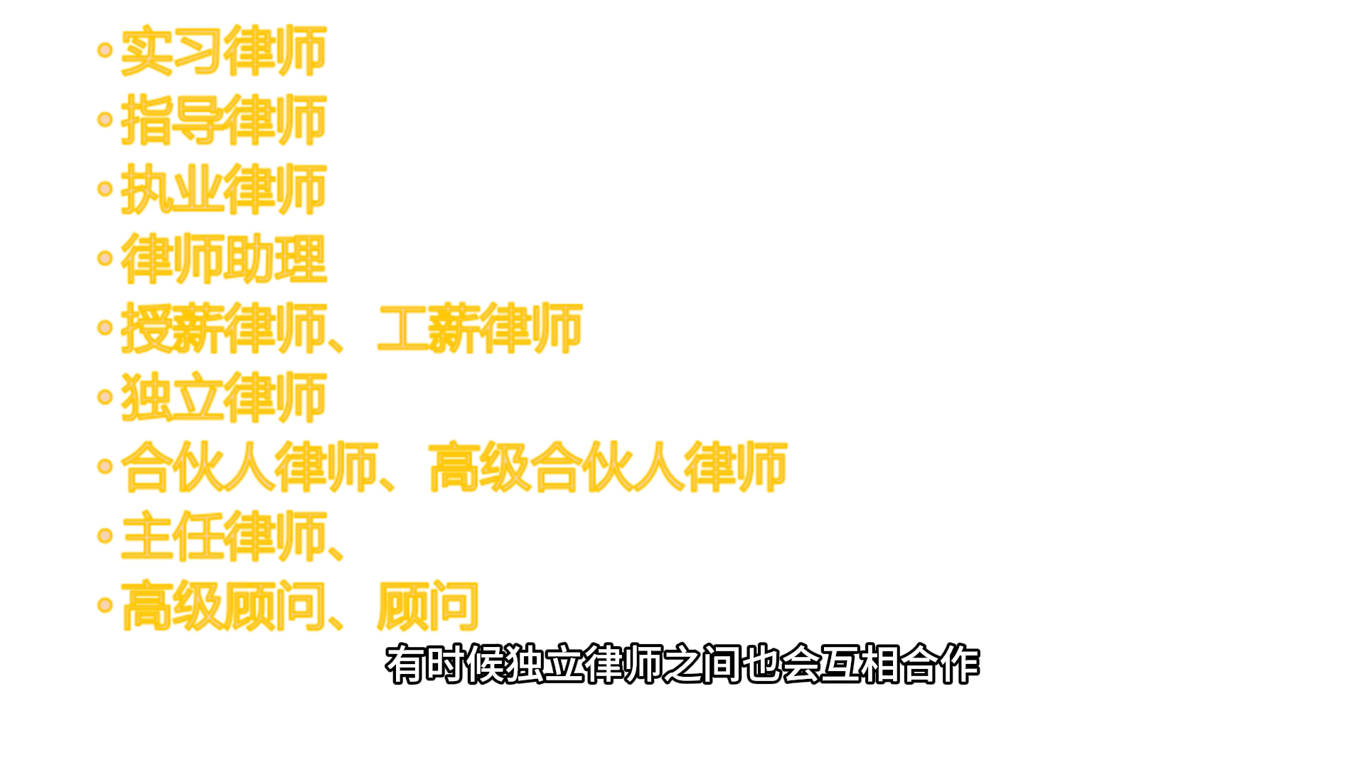 实习律师、指导律师,执业律师、律师助理、授薪律师、工薪律师、独立律师、合伙人律师、高级合伙人律师、主任律师、高级顾问、顾问傻傻分不清哔哩...