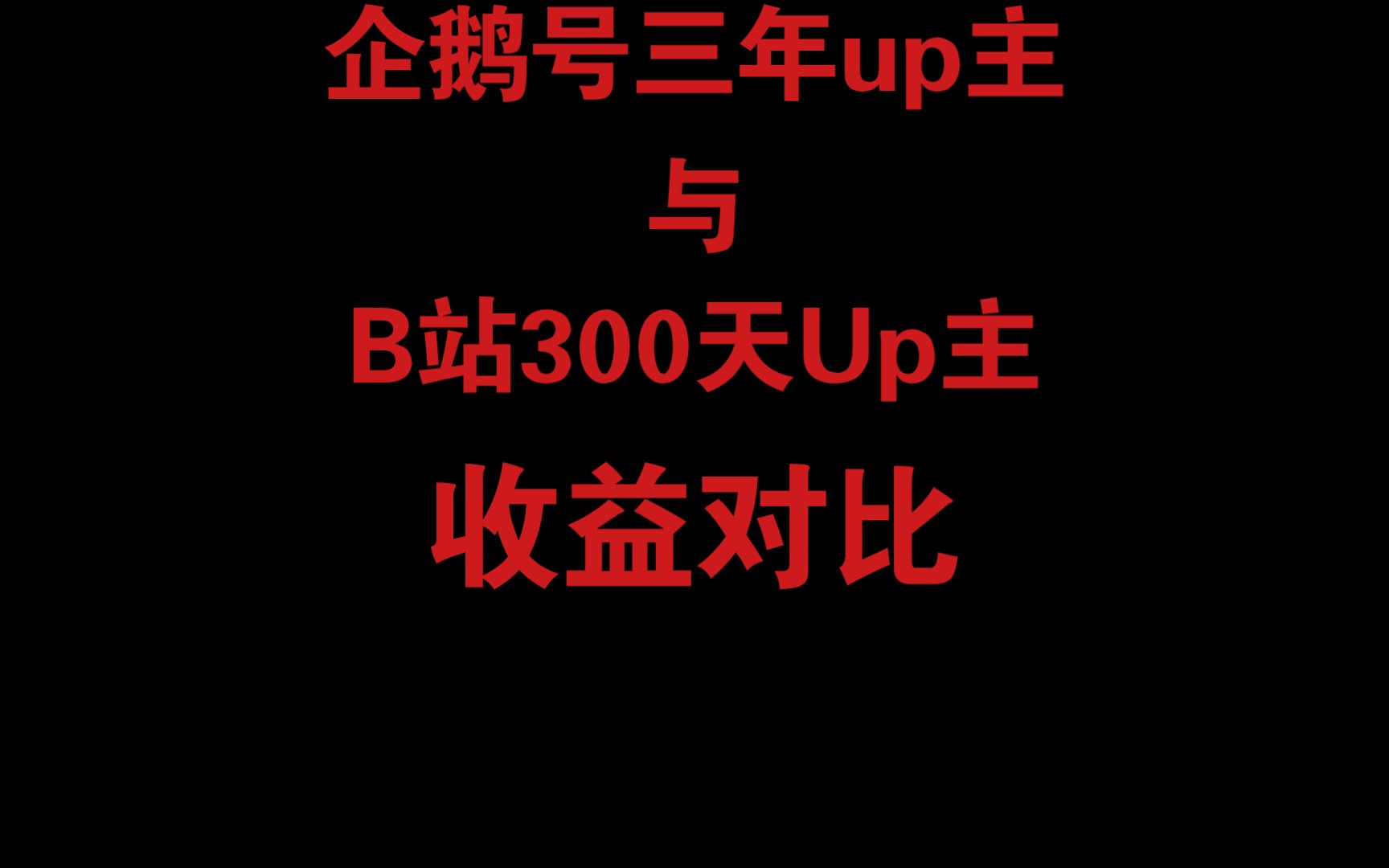 企鹅号三年Up主与B站300天Up主收益对比哔哩哔哩bilibili