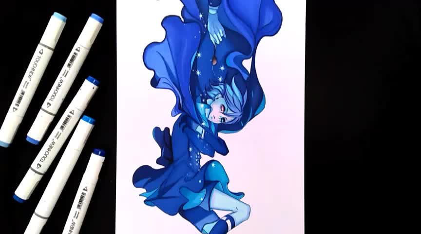 马克笔手绘 黑执事 ~啵酱~~爱上这种蓝