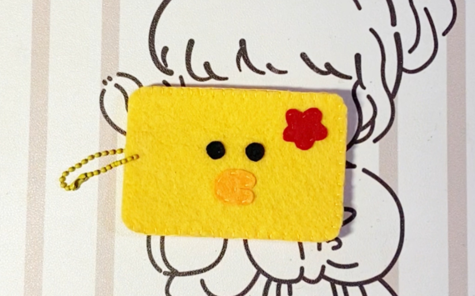 自制不织布卡套-小黄鸭