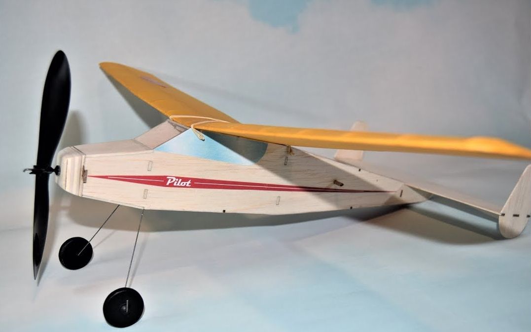 微型轻木航模橡皮筋自由飞pilot航模制作youtube转载robbrennanrc频道