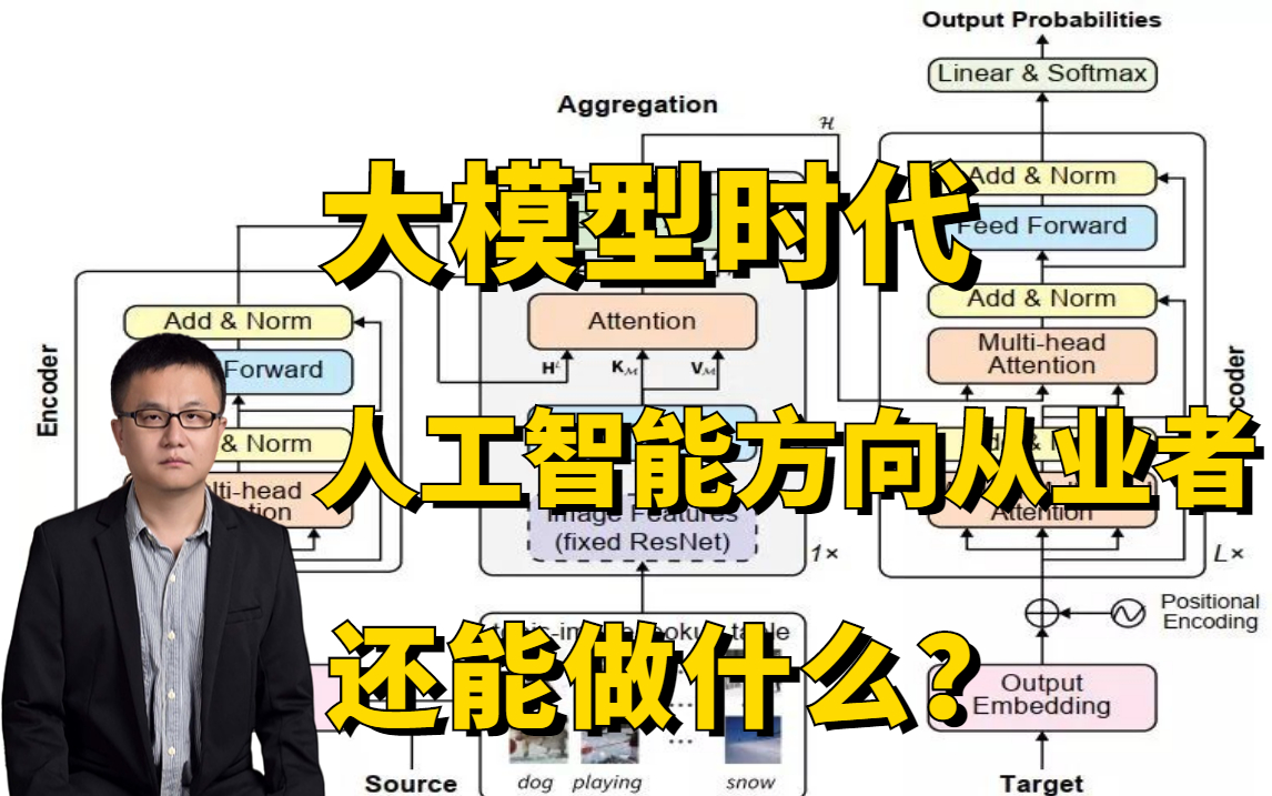 大模型下时代下,人工智能方向从业者还能做些什么?北大博士从科研和产业两个方面详解大模型给人工智能领域带来的正面意义及创新点(多模态、深度学...