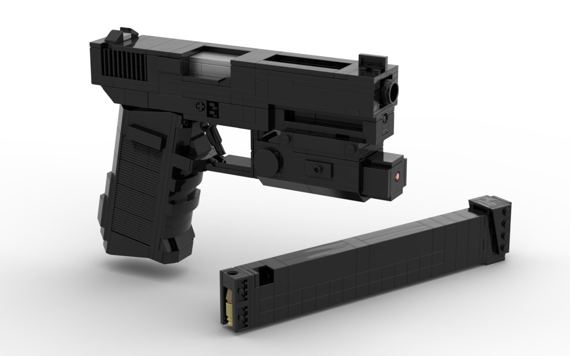 乐高moc教程入狱小技巧格洛克18glock手枪拼搭指南