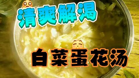 早上起来 喝上一碗清爽的 白菜蛋花汤 整个人都精神了 哔哩哔哩 Bilibili