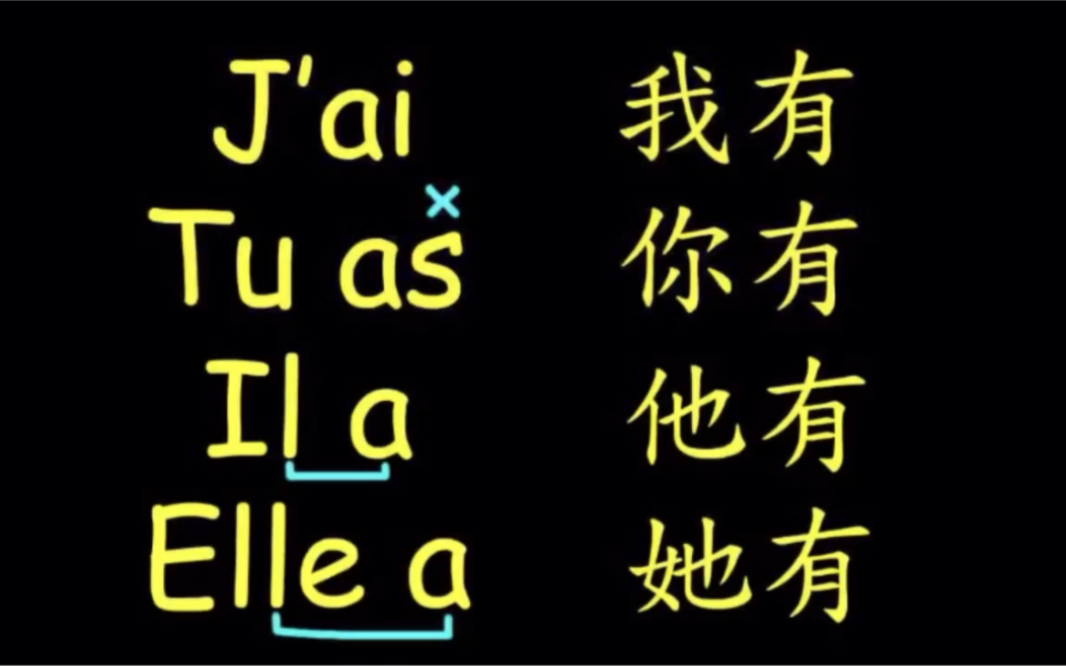 法语教学 第二十课 avoir有的动词变位哔哩哔哩bilibili