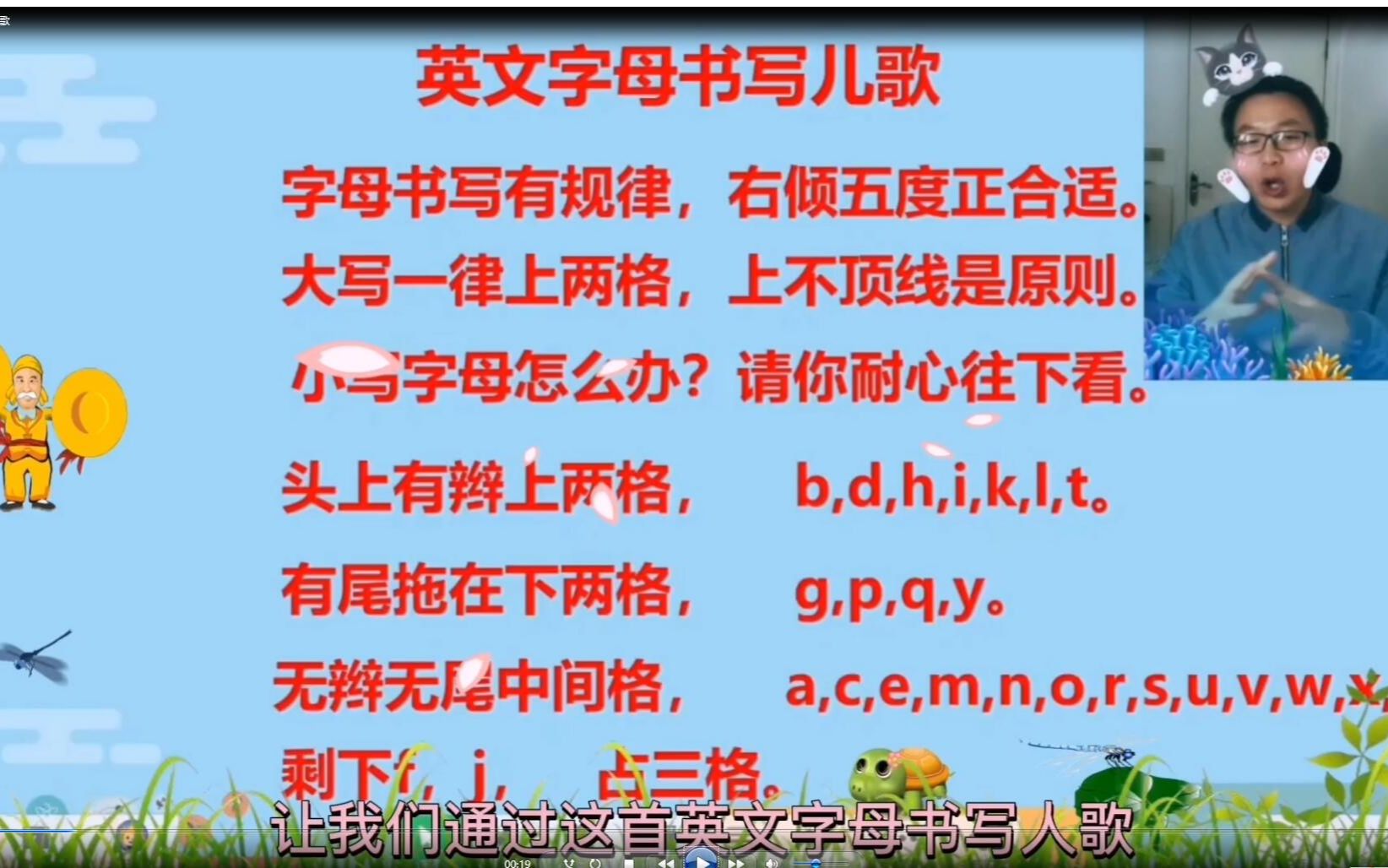 老是记不住26个英文字母的书写格式吗?送你英文字母书写儿歌,有它就够了,速来围观!哔哩哔哩bilibili