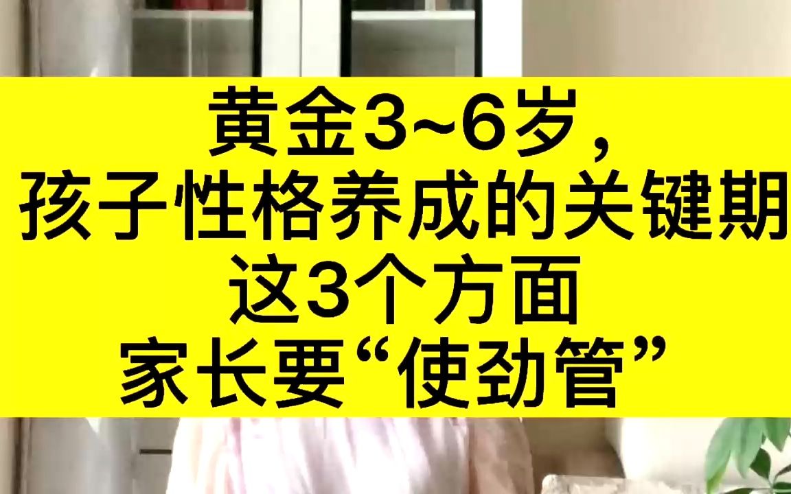 黄金3~6岁,孩子性格养成的关键期,这3个方面家长要“使劲管”哔哩哔哩bilibili