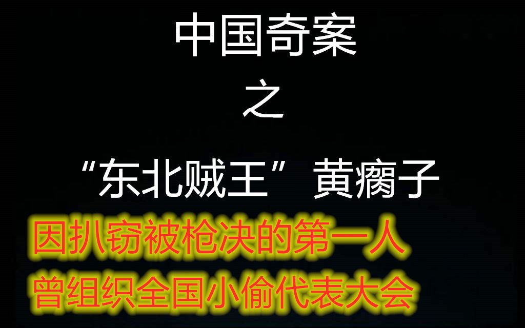 【元宝撸奇案】曾组织召开小偷大会,也成为了我国第一个因为扒窃被判处极刑的人,带你了解“贼王”黄瘸子哔哩哔哩bilibili