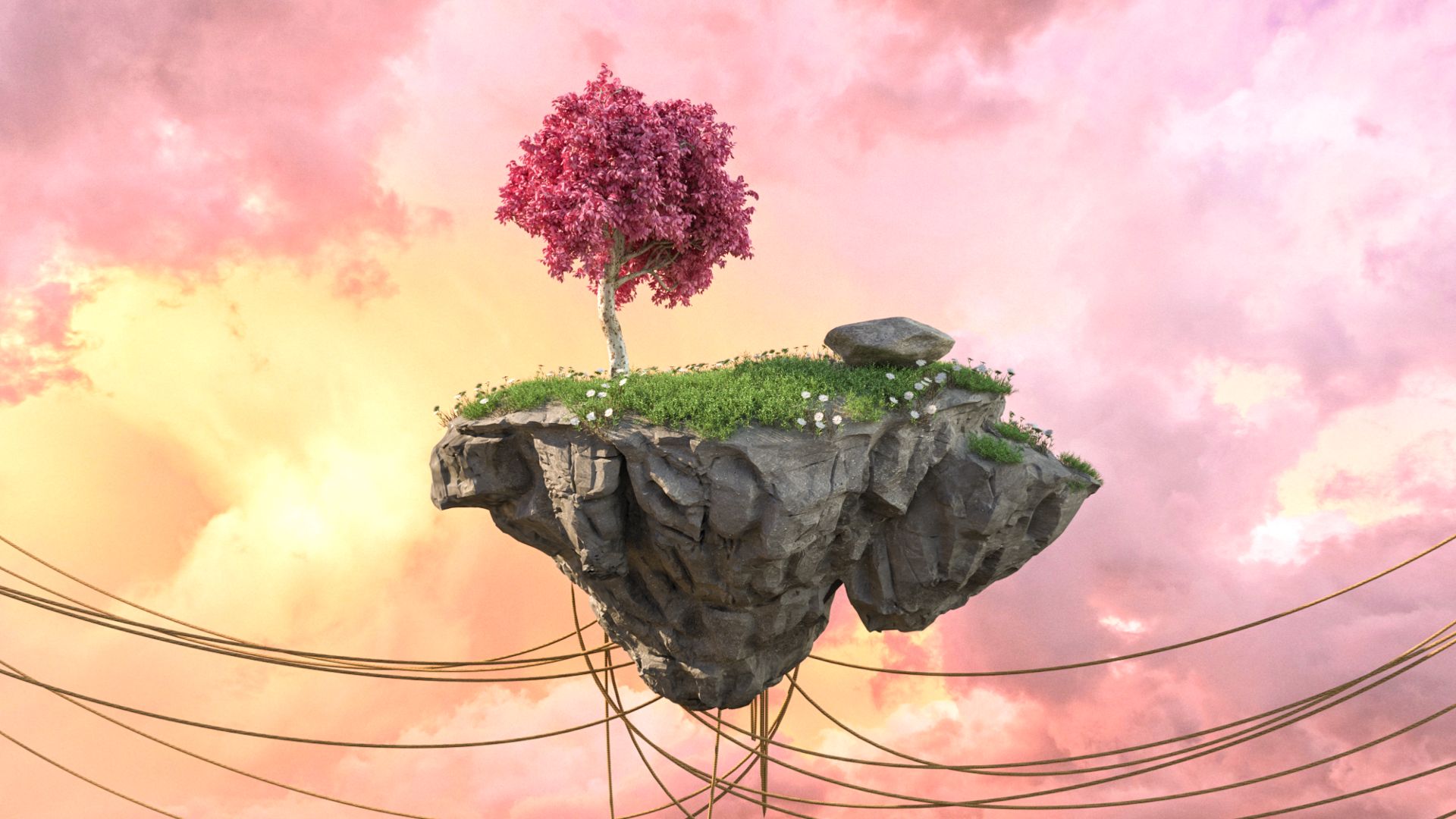 【c4d教程】十分钟教会你建一个空中浮岛!