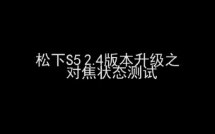 下载视频: 松下S5 2.4版本升级之对焦状态测试